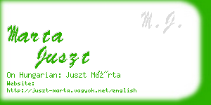 marta juszt business card